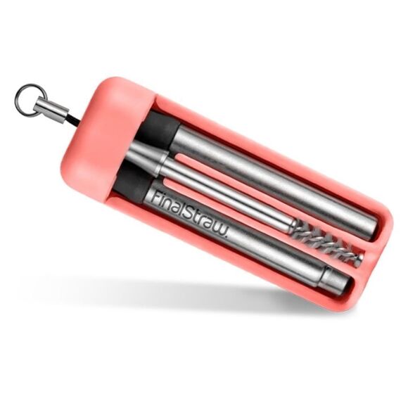 NWT FinalStraw Reusable Stainless Steel Foldable Straw - Coral - Picture 2 of 7